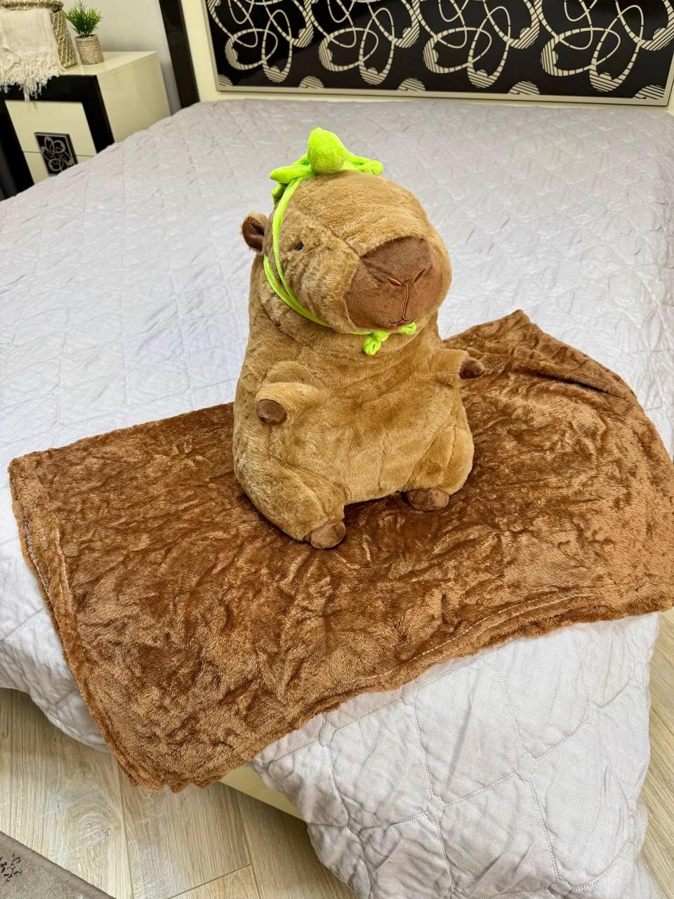 Іграшка-подушка 3в1 з пледом Капібара, фото 1