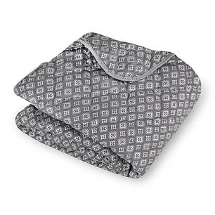 Двоспальна літня ковдра сіра 180х210 стьобана тонка мікрофібра / холофайбер, однотонна гіпоалергенна, фото 1