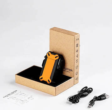 Водонепроникна подвійна електрична USB-запальничка Solve Black+orange KT6007912 PeremogaUA