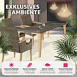 Стіл з алюмінієвою і дерев'яною рамою Foggia 196 см., коричневий колір, фото 6