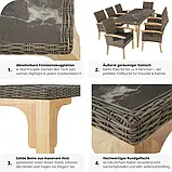 Стіл з алюмінієвою і дерев'яною рамою Foggia 196 см., коричневий колір, фото 9