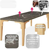 Стіл з алюмінієвою і дерев'яною рамою Foggia 196 см., коричневий колір, фото 4