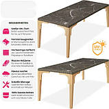 Стіл з алюмінієвою і дерев'яною рамою Foggia 196 см., коричневий колір, фото 8