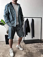 Синій чоловічий костюм | 54-006