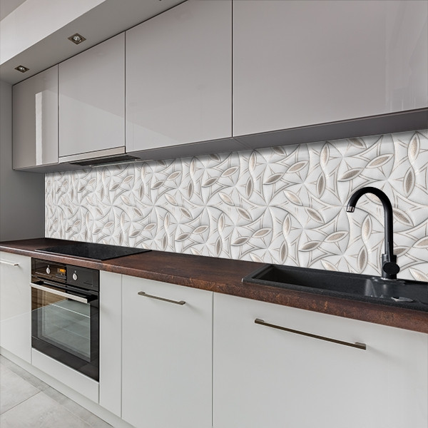 Наклейка на кухонний фартух 60 х 200 см, з захисною ламінацією, Хвиляста текстура з сріблом