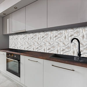 Фото панель універсальна ПЕТ, Самофіксуюча 62 х 205 см (товщина 1,2 мм) Хвиляста текстура з сріблом