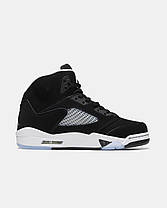 Чоловічі Кроссовки Nike Air Jordan 5 Retro Black Oreo / Найк Аїр Джордан 5 Ретро Орео Чорні, фото 4