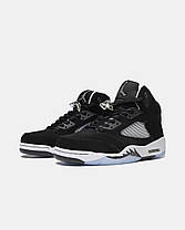 Чоловічі Кроссовки Nike Air Jordan 5 Retro Black Oreo / Найк Аїр Джордан 5 Ретро Орео Чорні, фото 6