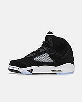 Чоловічі Кроссовки Nike Air Jordan 5 Retro Black Oreo / Найк Аїр Джордан 5 Ретро Орео Чорні, фото 5