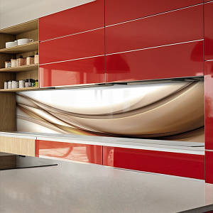 Фото панель універсальна ПЕТ, Самофіксуюча 62 х 205 см (товщина 1,2 мм) текстура з бежевими хвилями