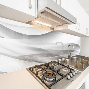 Фото панель універсальна ПЕТ, Самофіксуюча 62 х 205 см (товщина 1,2 мм) срібляста текстура хвиль