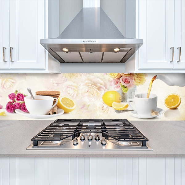 Фото панель універсальна ПЕТ, Самофіксуюча 62 х 205 см (товщина 1,2 мм) Чашка чаю з лимоном