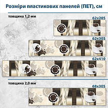 Фото панель універсальна ПЕТ, Самофіксуюча 62 х 205 см (товщина 1,2 мм) Чашка з кавовими зернами, фото 3