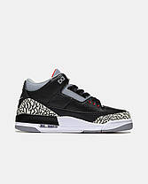 Чоловічі Кросівки Nike Air Jordan 3 Retro Black Cement / Найк Аїр Джордан 3 Ретро Цемент Чорні із Сірим, фото 4