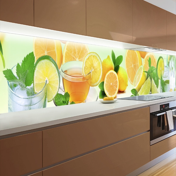 Фото панель універсальна ПЕТ, Самофіксуюча 62 х 205 см (товщина 1,2 мм) Чай з цитрусами