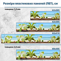 Фото панель універсальна ПЕТ, Самофіксуюча 62 х 205 см (товщина 1,2 мм) тропічна насолода, фото 3