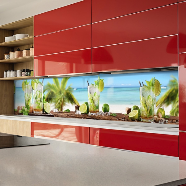 Наклейка на кухонний фартух 60 х 200 см, з захисною ламінацією, тропічна насолода