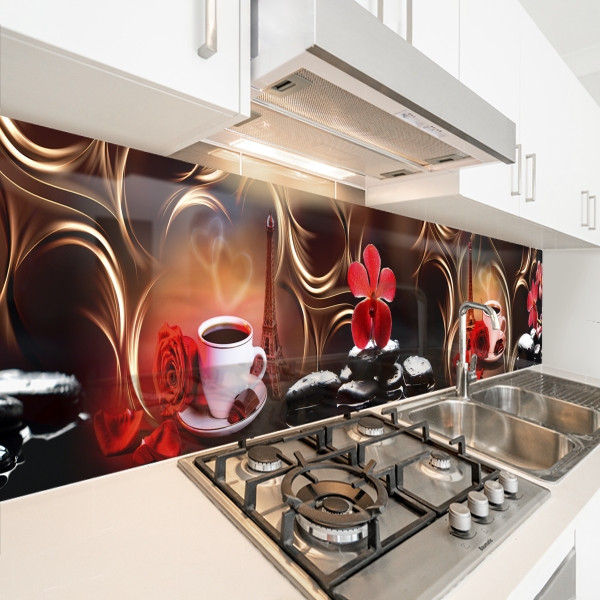 Фото панель універсальна ПЕТ, Самофіксуюча 62 х 205 см (товщина 1,2 мм) Чашка кави в Парижі