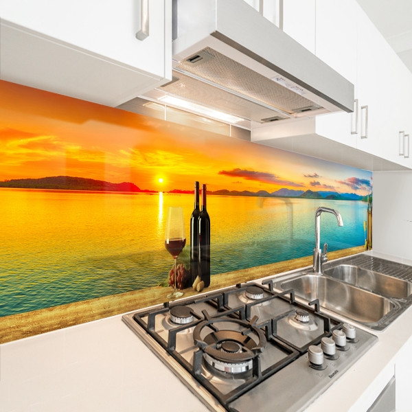 Фото панель універсальна ПЕТ, Самофіксуюча 62 х 205 см (товщина 1,2 мм) романтичний вечір біля моря