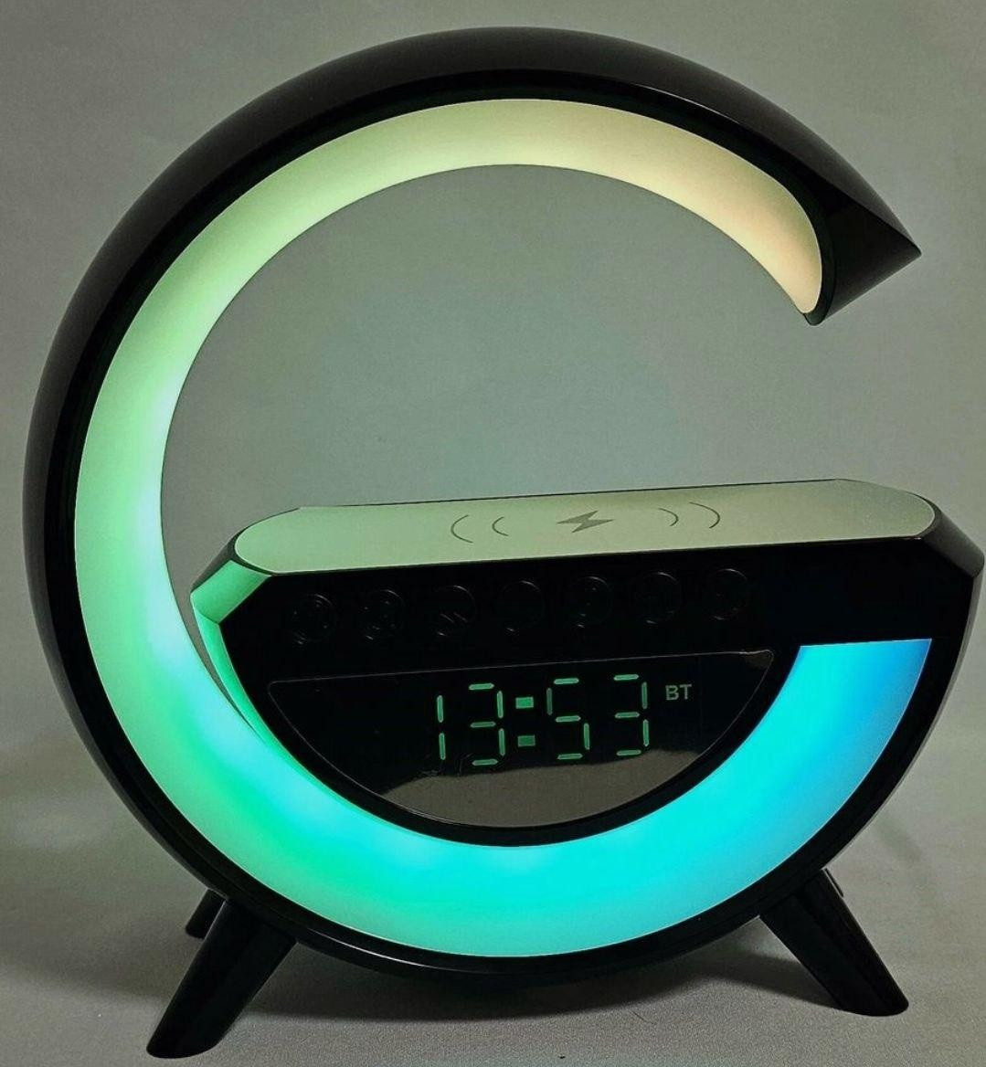 Нічник акумуляторний з годинником G BT-3401 Smart Light Sound Machine Чорний