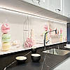 Наклейка на кухонний фартух 60 х 200 см, з захисною ламінацією, з тістечками макаронс, фото 7