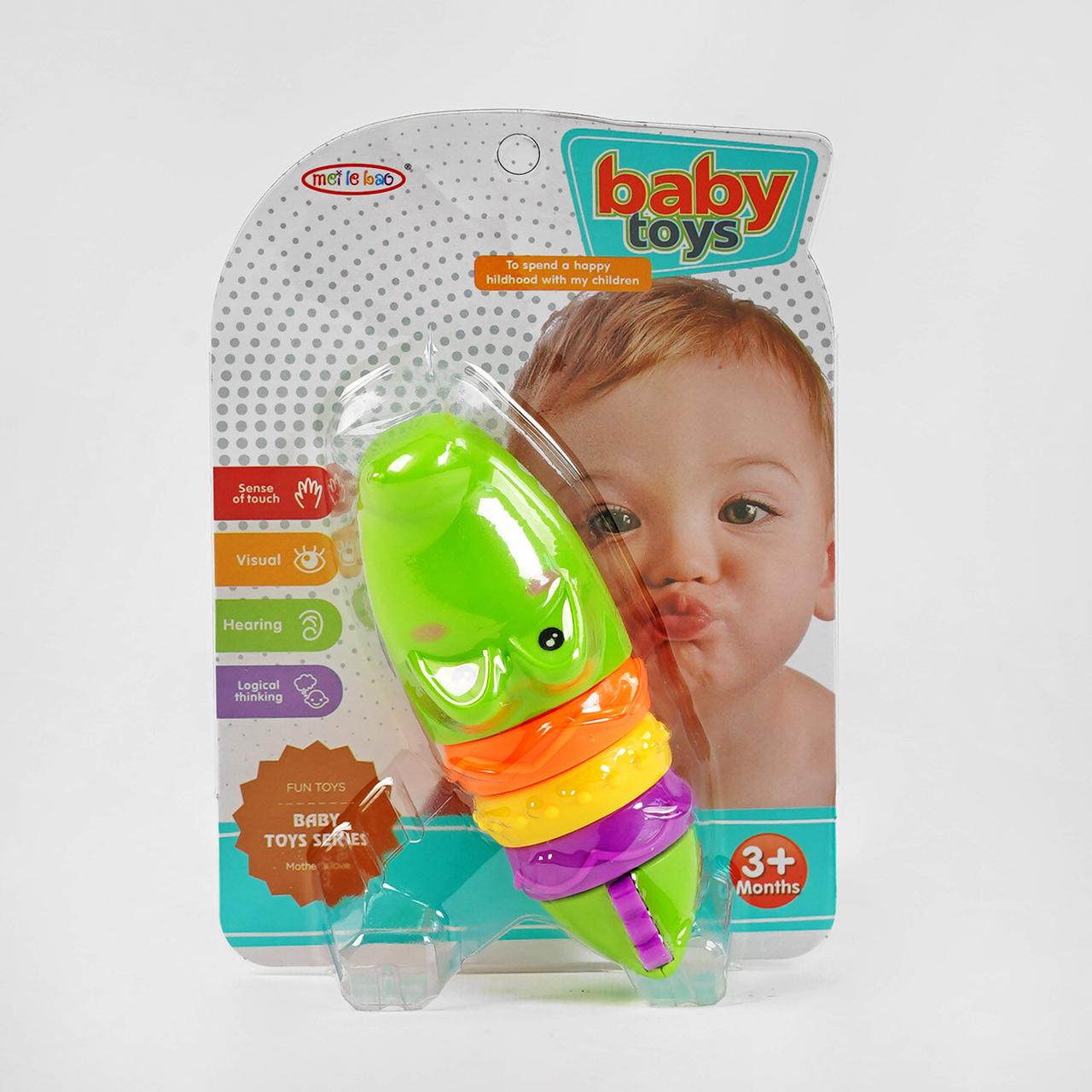 Брязкальце 8374-6 “Крокодил”, на листі, фото 1