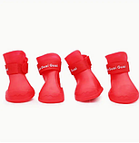 Черевики силіконові для собак червоні ( 4 шт/набір), розмір  S, фото 5