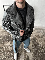 Шкіряна куртка (косуха) чорна | 51-014