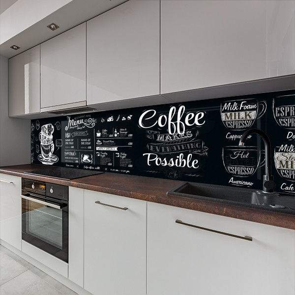 Фото панель універсальна ПЕТ, Самофіксуюча 62 х 205 см (товщина 1,2 мм) Кавові чашки