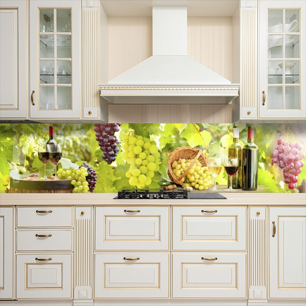 Наклейка на кухонний фартух 60 х 200 см, з захисною ламінацією, грона винограду