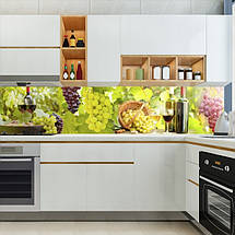 Наклейка на кухонний фартух 60 х 200 см, з захисною ламінацією, грона винограду, фото 3