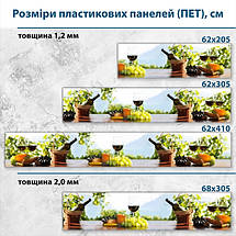 Фото панель універсальна ПЕТ, Самофіксуюча 62 х 205 см (товщина 1,2 мм) кошик з пляшкою вина, фото 3