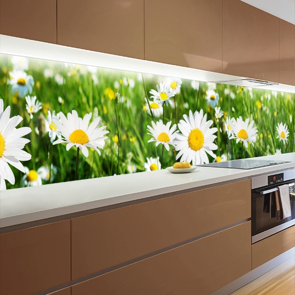Фото панель універсальна ПЕТ, Самофіксуюча 62 х 205 см (товщина 1,2 мм) польові ромашки