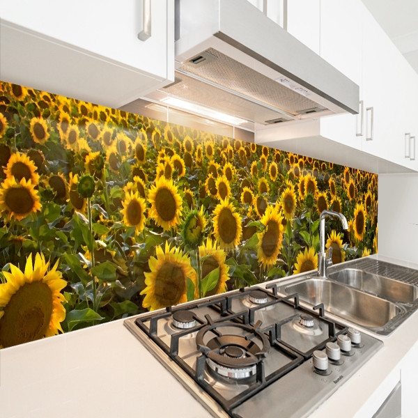 Фото панель універсальна ПЕТ, Самофіксуюча 62 х 205 см (товщина 1,2 мм) поле з соняхами