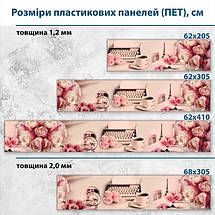 Фото панель універсальна ПЕТ, Самофіксуюча 62 х 205 см (товщина 1,2 мм) букет квітів з троянд, фото 3