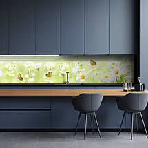 Фото панель універсальна ПЕТ, Самофіксуюча 62 х 205 см (товщина 1,2 мм) ніжні ромашки з метеликами, фото 5