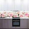Наклейка на кухонний фартух 60 х 200 см, з захисною ламінацією, ніжно-рожеві троянди, фото 6
