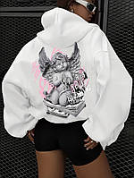 Худі жіноче біле ДТФ | 32-007