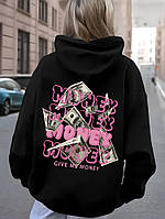 Худі жіноче чорне ДТФ | 32-008