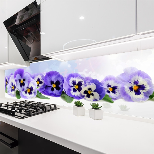 Наклейка на кухонний фартух 60 х 200 см, з захисною ламінацією, квіти Анюткіні очі