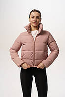 Пуховик укорочений жіночий "Bubble" пудровий (1814185014)