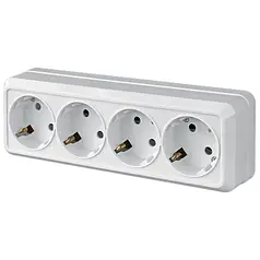 Розетка Lider LEGEND (Легенда) накладна 4-на з заземленням LRО16-753