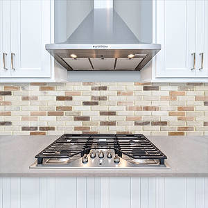 Наклейка на кухонний фартух 60 х 200 см, з захисною ламінацією, кольорова цегла