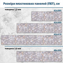 Фото панель універсальна ПЕТ, Самофіксуюча 62 х 205 см (товщина 1,2 мм) Мармурова павутинка, фото 3