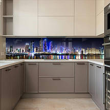 Фото панель універсальна ПЕТ, Самофіксуюча 62 х 205 см (товщина 1,2 мм) нічне місто в кольорових вогнях, фото 5