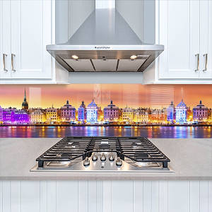 Фото панель універсальна ПЕТ, Самофіксуюча 62 х 205 см (товщина 1,2 мм) Червоний захід сонця над містом