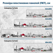 Фото панель універсальна ПЕТ, Самофіксуюча 62 х 205 см (товщина 1,2 мм) Архітектура Лондона, фото 3