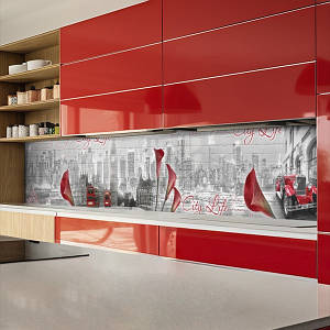 Фото панель універсальна ПЕТ, Самофіксуюча 62 х 205 см (товщина 1,2 мм) Міське життя