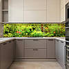 Наклейка на кухонний фартух 60 х 200 см, з захисною ламінацією, акваріумний фон із зеленю, фото 6