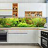 Наклейка на кухонний фартух 60 х 200 см, з захисною ламінацією, акваріумний фон із зеленю, фото 8